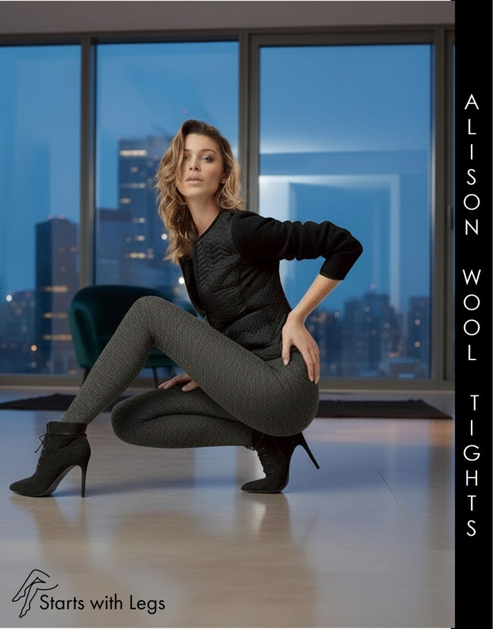 Trasparenze Alison Wool 100 Denier Tights Antracite Melange