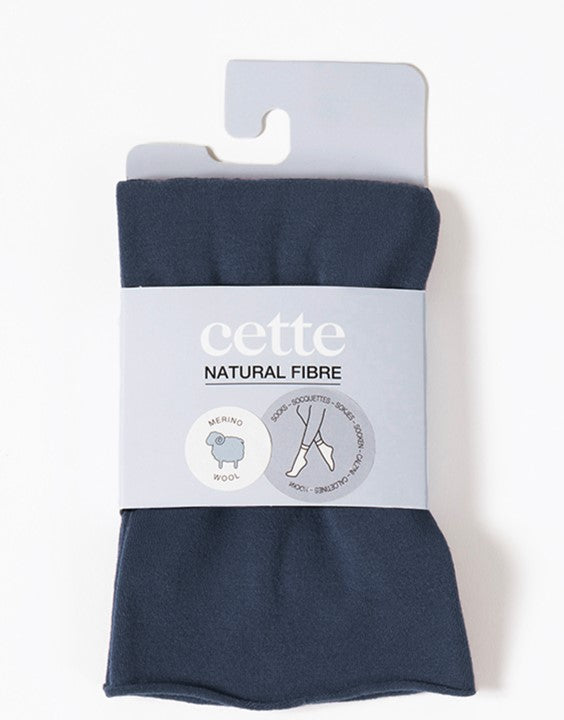 Cette Altai Cashmere Knee High Loose Top Sock Navy 241-345