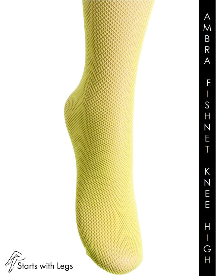 Trasparenze Ambra Micronet Knee Highs Citron