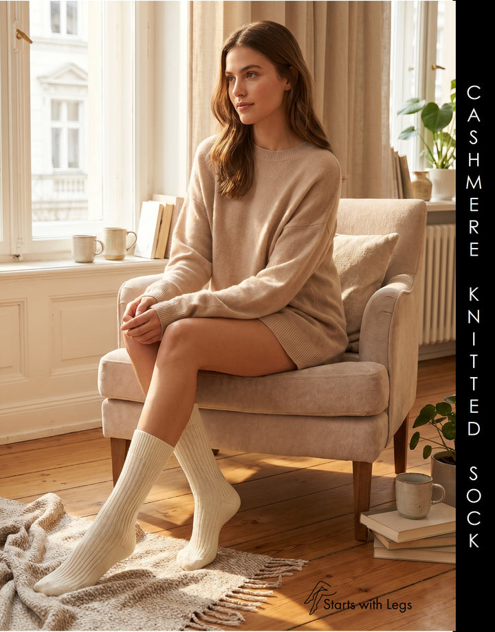 Kunert Cashmere Knitted Diagonal Woolen Sock White 236410 Sale