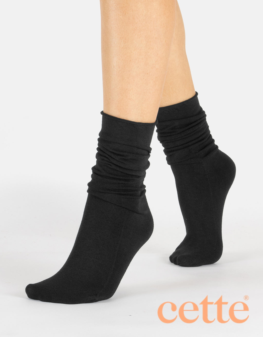 Cette Altai Cashmere Knee High Loose Top Sock Nero 241-902