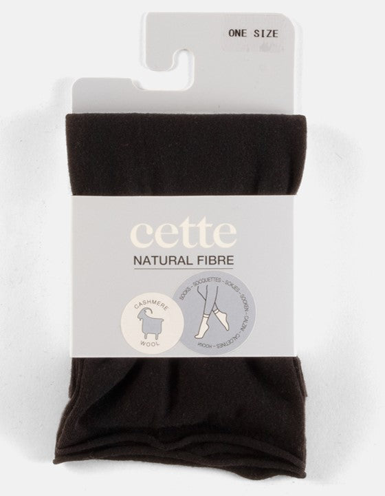 Cette Altai Cashmere Knee High Loose Top Sock Nero 241-902