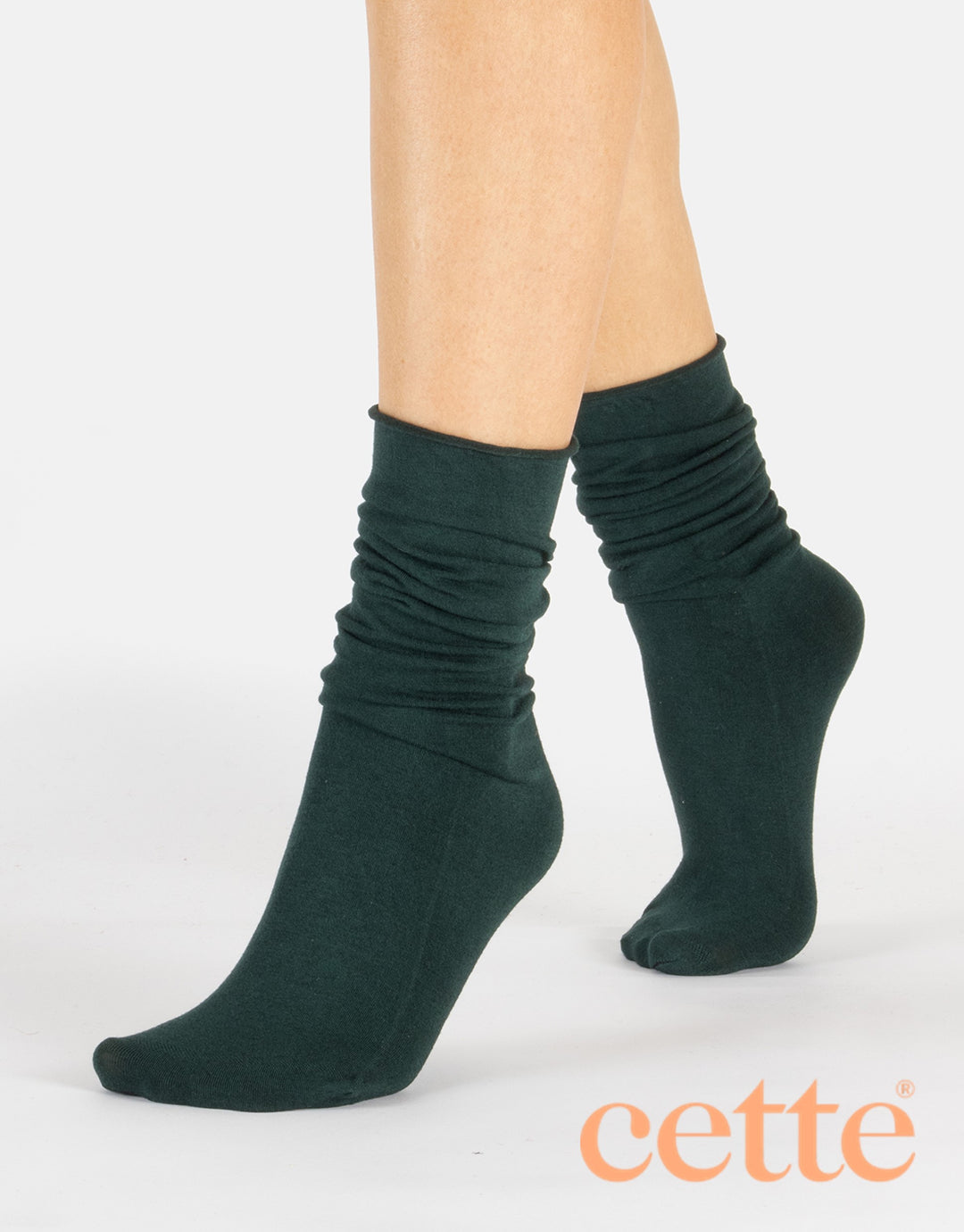 Cette Altai Cashmere Knee High Loose Top Sock Emerald 241-298