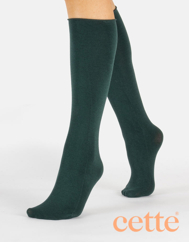 Cette Altai Cashmere Knee High Loose Top Sock Emerald 241-298