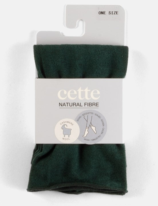 Cette Altai Cashmere Knee High Loose Top Sock Emerald 241-298