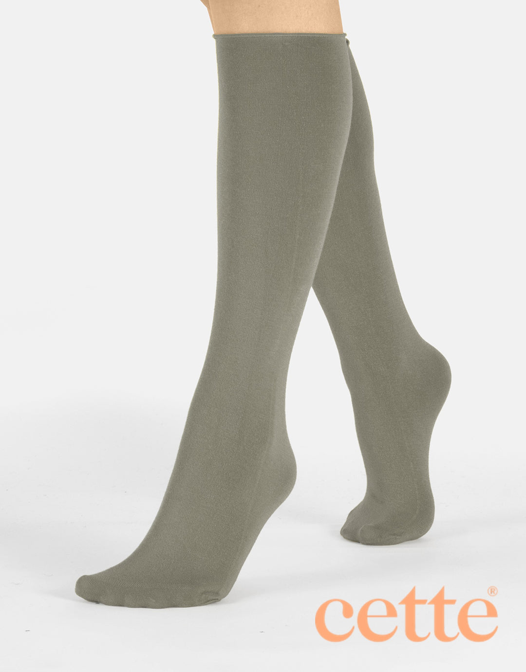 Cette Altai Cashmere Knee High Loose Top Sock Caster Grey 241-177