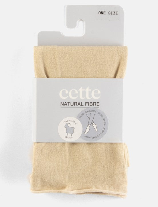 Cette Altai Cashmere Knee High Loose Top Sock Oyster White 241-609