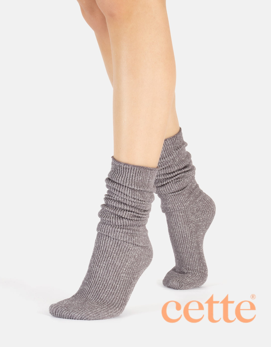 Cette Sirio Glitter Ribbed Knee High Sock Excalibur 278-179