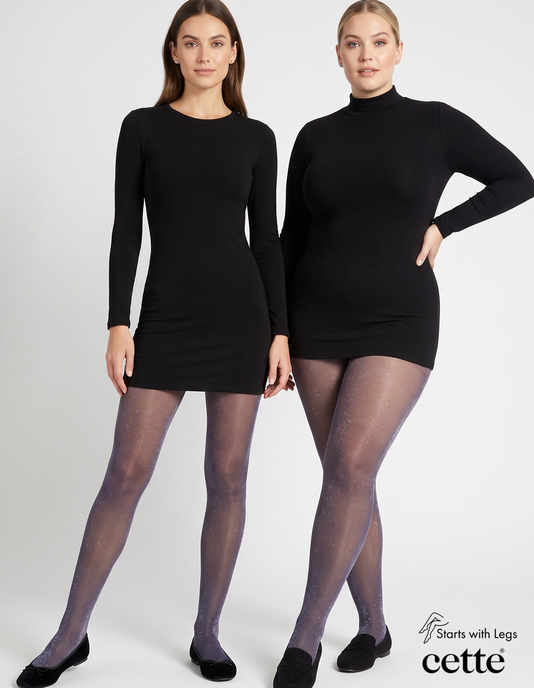 Cette Hollywood Shiny Lurex Glitter Tight Blue/Silver