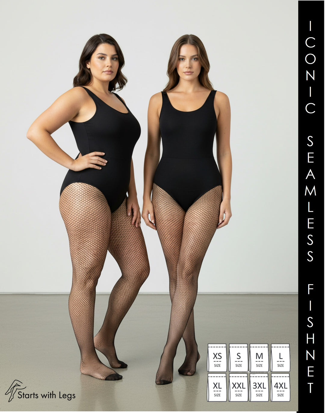 Cette Iconic Seamless Fishnet Tight Black