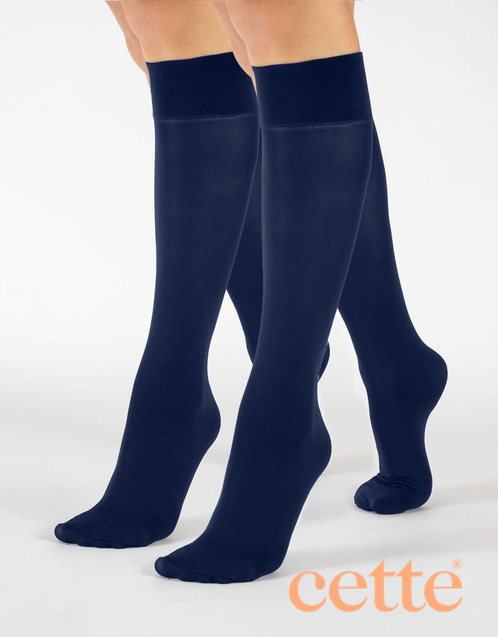 Cette Orleans 60Den Wide Knee High Socks (Value Twin Pack) Marine 217-256