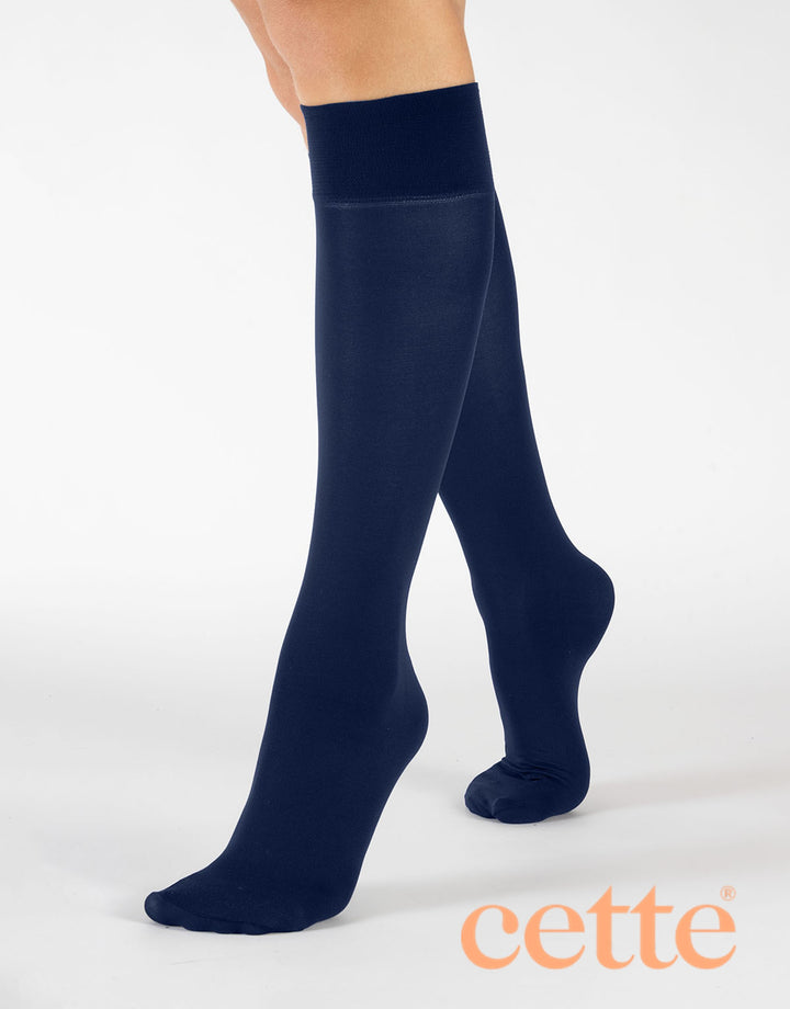 Cette Orleans 60Den Wide Knee High Socks (Value Twin Pack) Marine 217-256