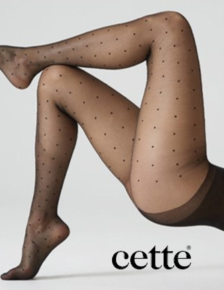Cette ECO Richmond Polka Dot 20 Denier Tight Black
