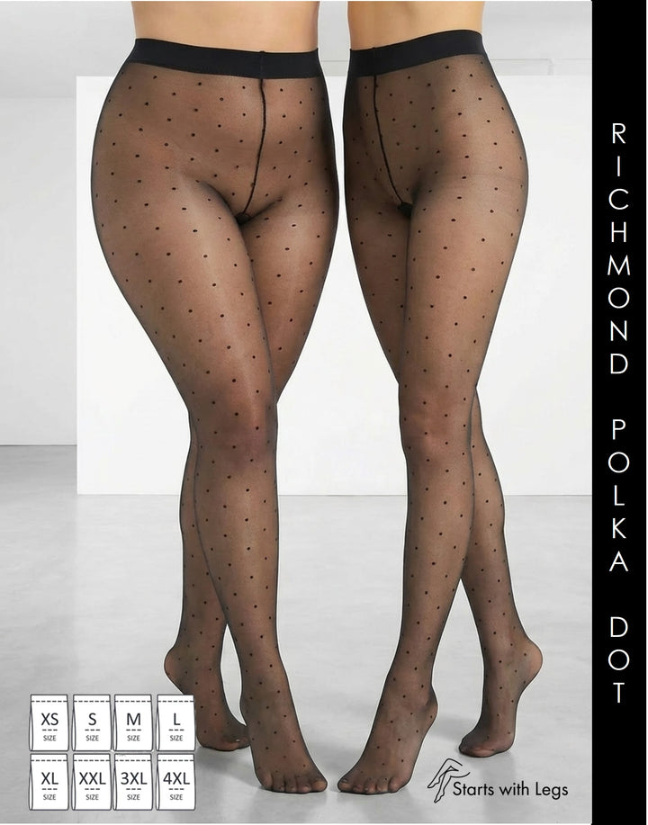 Cette ECO Richmond Polka Dot 20 Denier Tight Black