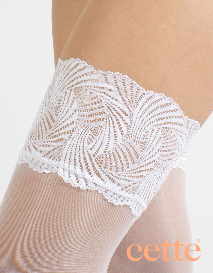 Cette Versailles Sheer Stay Ups White