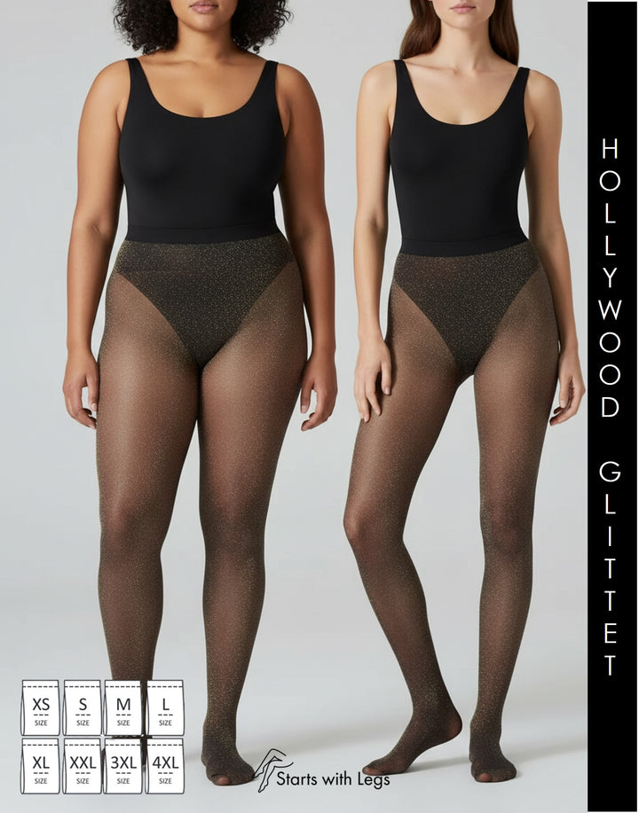 Cette Hollywood Shiny Lurex Glitter Tight Gold