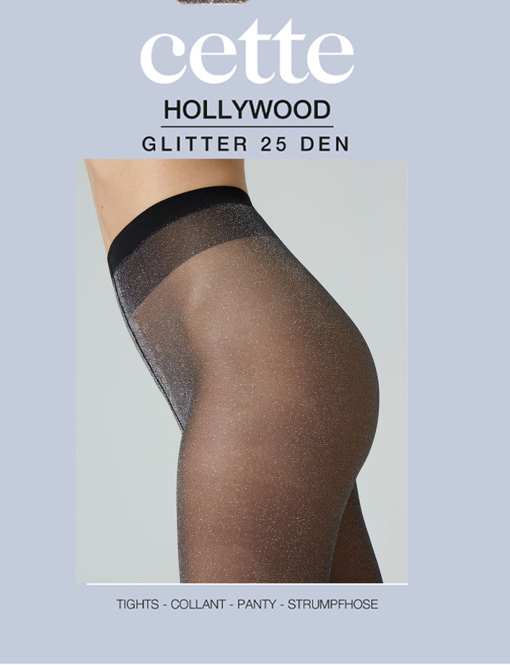 Cette Hollywood Shiny Lurex Glitter Tight Silver