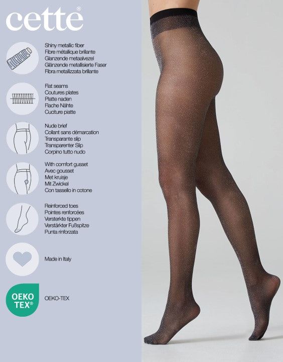 Cette Hollywood Shiny Lurex Glitter Tight Silver