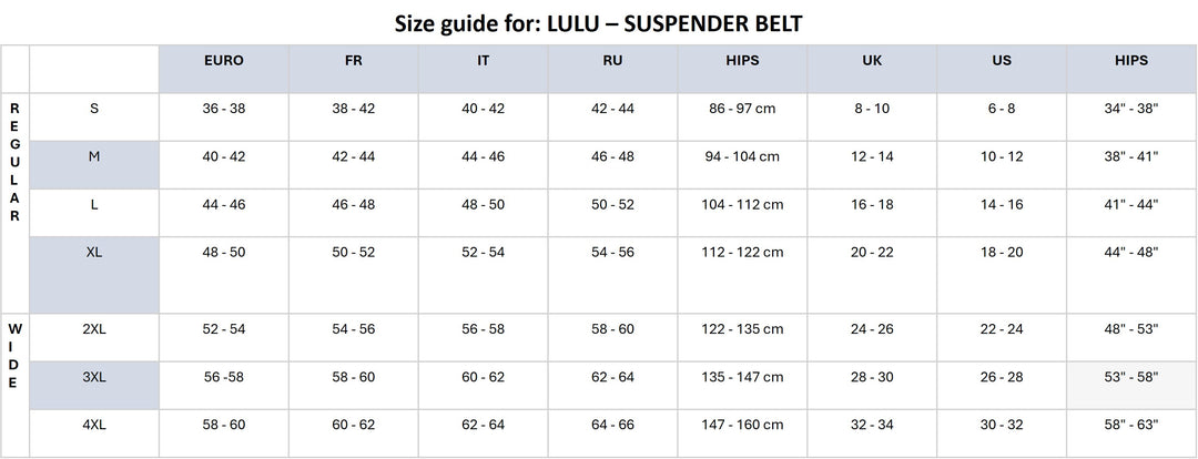 Cette Lulu Wide Suspender Belt U300 902 Black