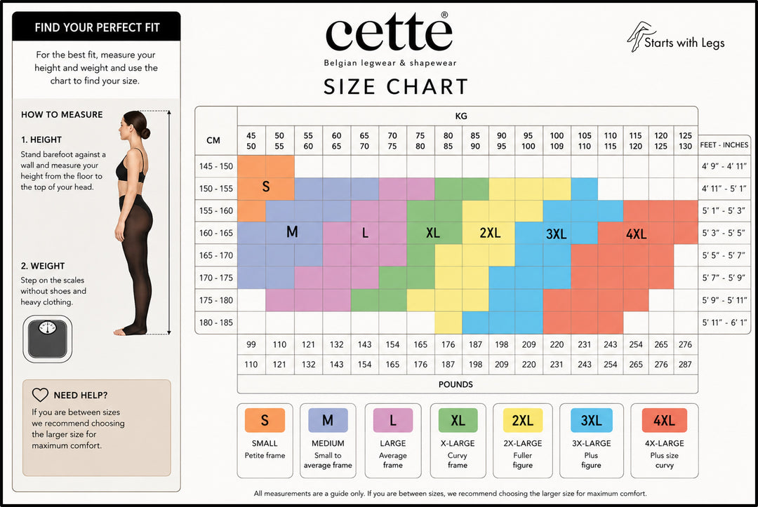Cette Lima Cashmere Wool 150 Denier Tight Black