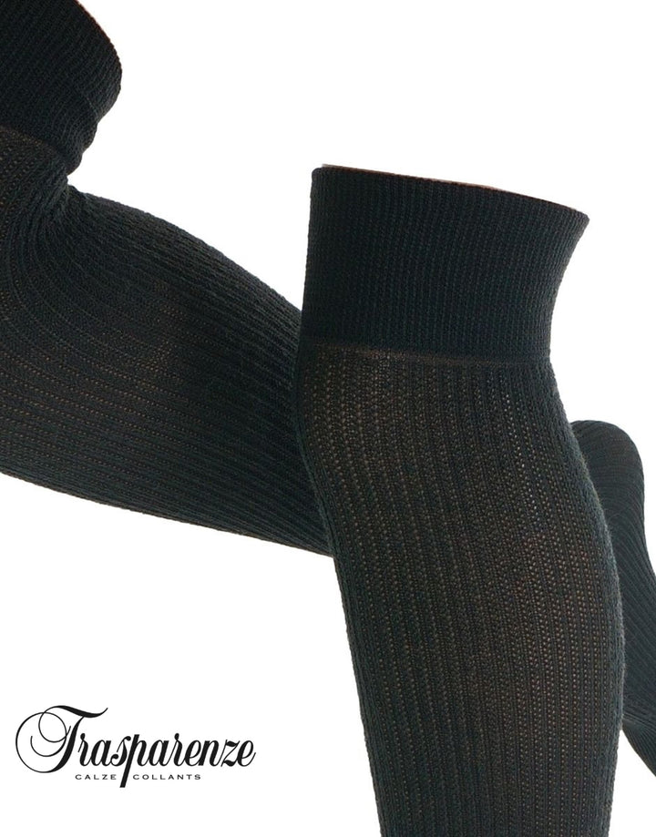Trasparenze Dora Woolen Over the Knee High Sock Fumo