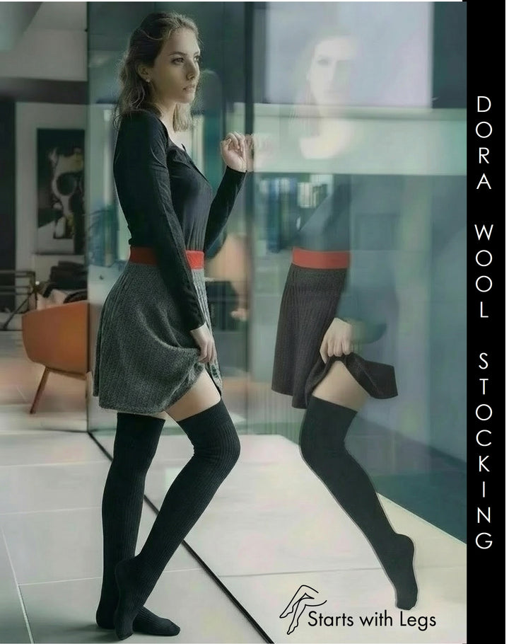 Trasparenze Dora Woolen Over the Knee High Sock Fumo