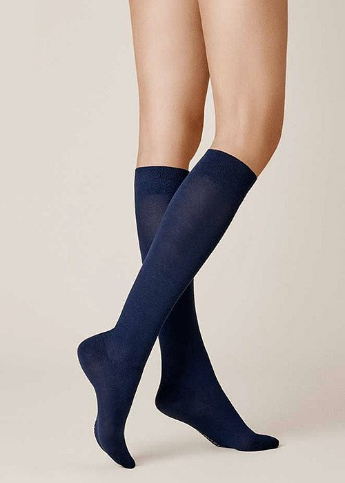 Kunert Fly &amp; Care Cotton Compression Knee High Sock Navy 268900 Sale