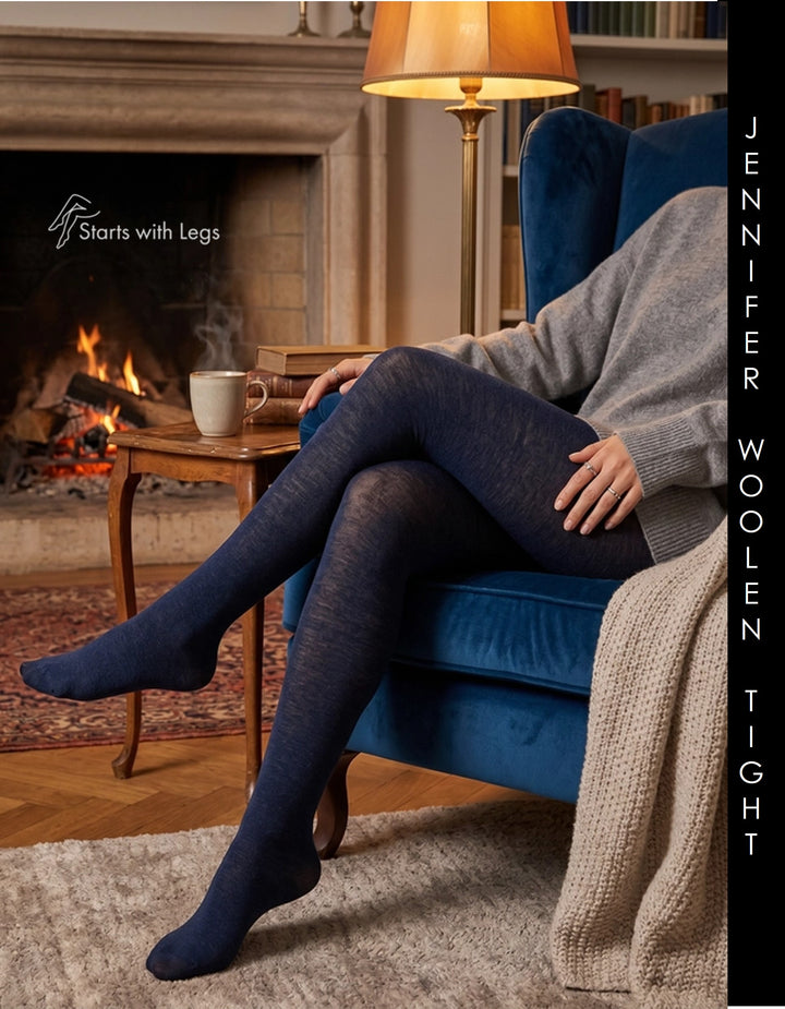 Trasparenze Jennifer Wool 100 Denier Tights Blu