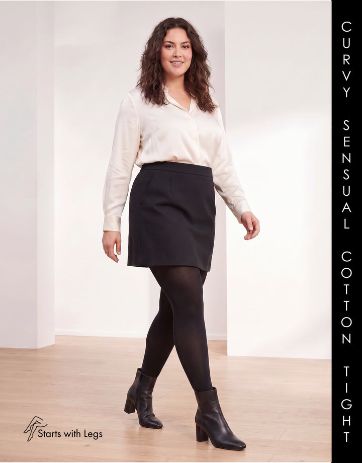 Kunert Plus Size Sensual Cotton Curvy Tights Black 399500 Sale