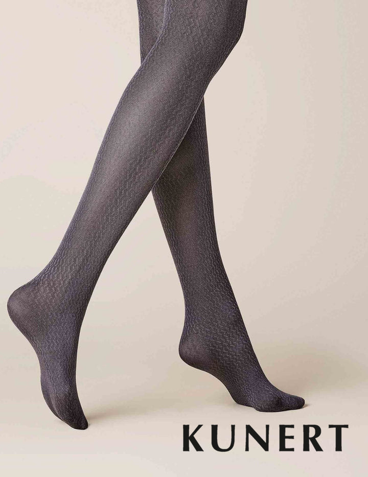 Kunert Fashion Zig Zag Tights Aubergine 374510 Sale