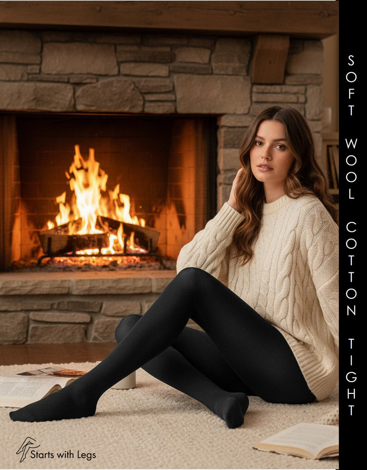Kunert Soft Wool/Cotton Tights Black 399200 Sale