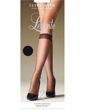 Levante Ultra Sheer Knee Highs (2 Pair Pack)