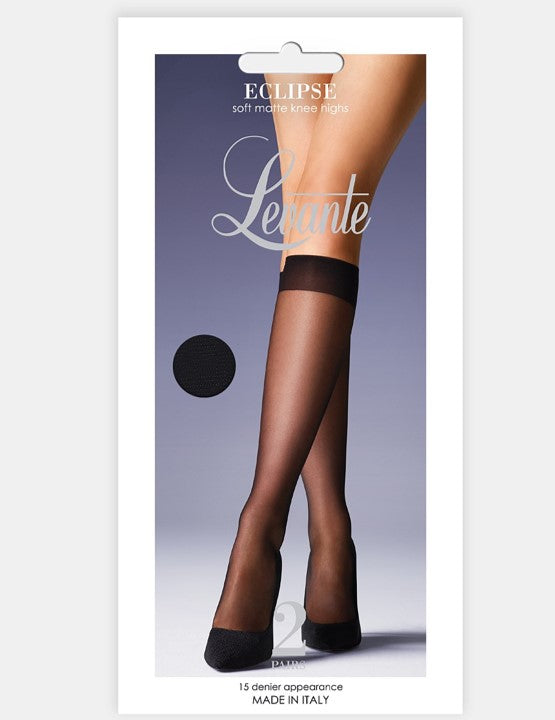 Levante Eclipse Soft Matte 15 Denier Knee Highs (2 Pack) Black