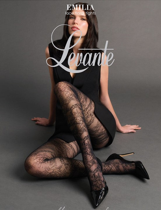 Levante Emilia Lace Floral Tight Bianco