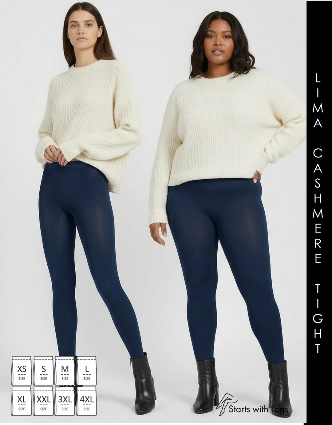 Cette Lima Cashmere Wool 150 Denier Tight Navy Blue