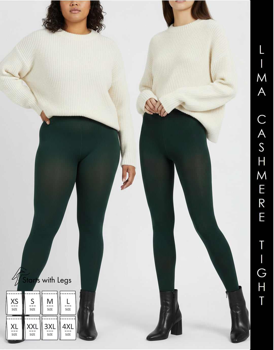 Cette Lima Cashmere Wool 150 Denier Tight Emerald