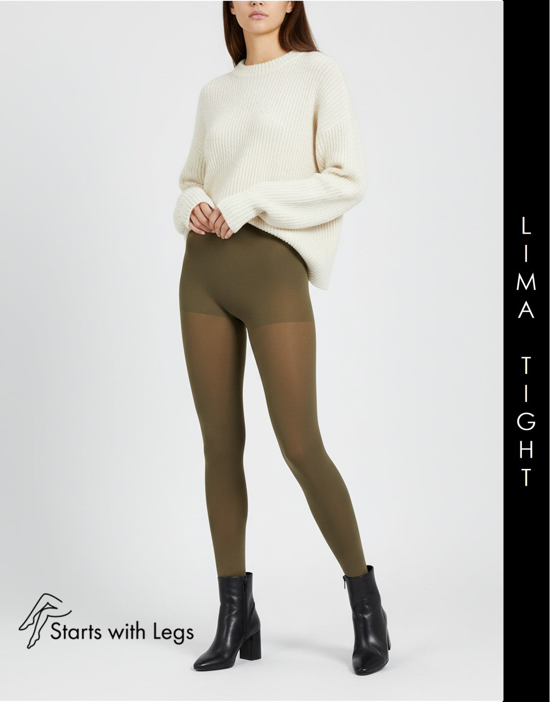 Cette Lima Cashmere Wool 150 Denier Tight Lead Grey
