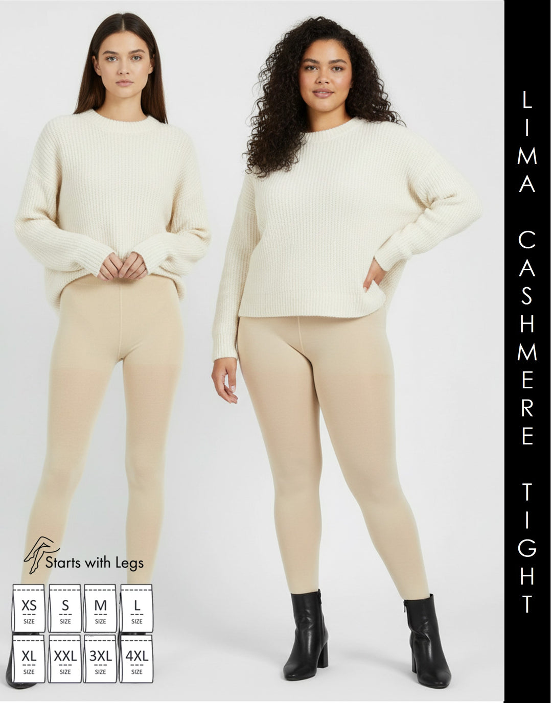 Cette Lima Cashmere Wool 150 Denier Tight Oyster White