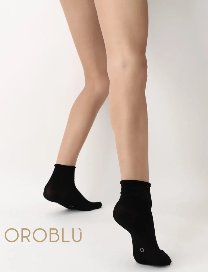 Oroblu Ankle Perfect Comfort Socks Black VOBC67421 Sale