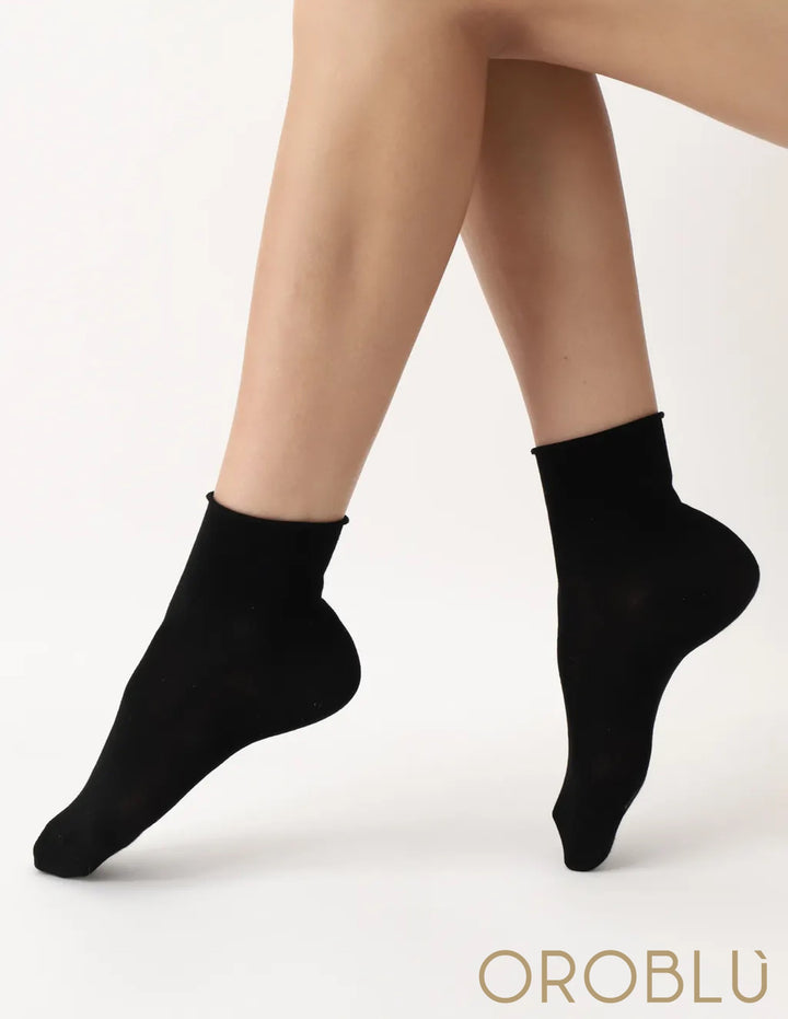 Oroblu Ankle Perfect Comfort Socks Black VOBC67421 Sale