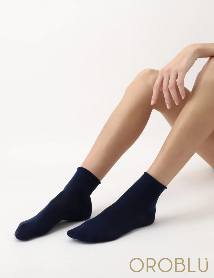 Oroblu Ankle Perfect Comfort Socks Blue VOBC67421 Sale