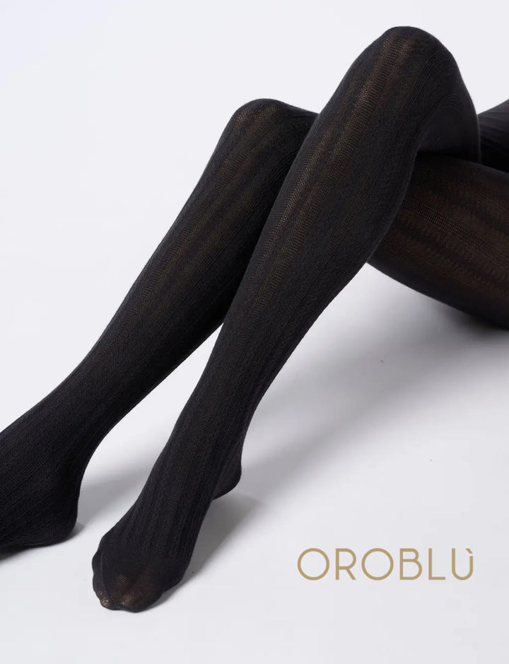 Oroblu Cotton Geometric Tight Black VOBC68250