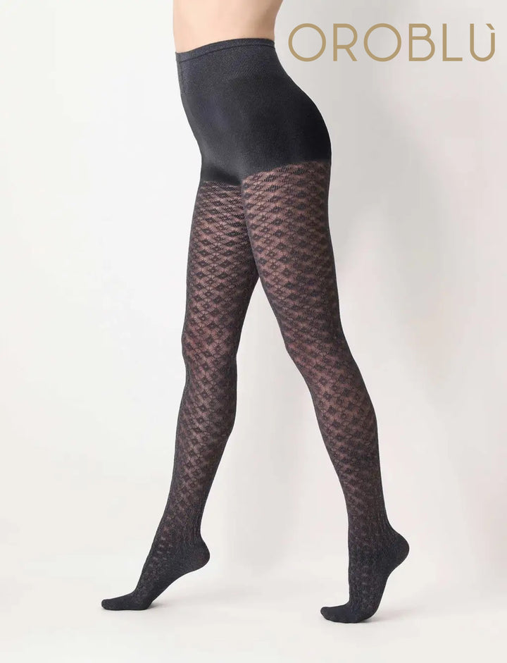 Oroblu Bio Fashion Crotchet Sneaker Tights Black VOBC67900 Sale