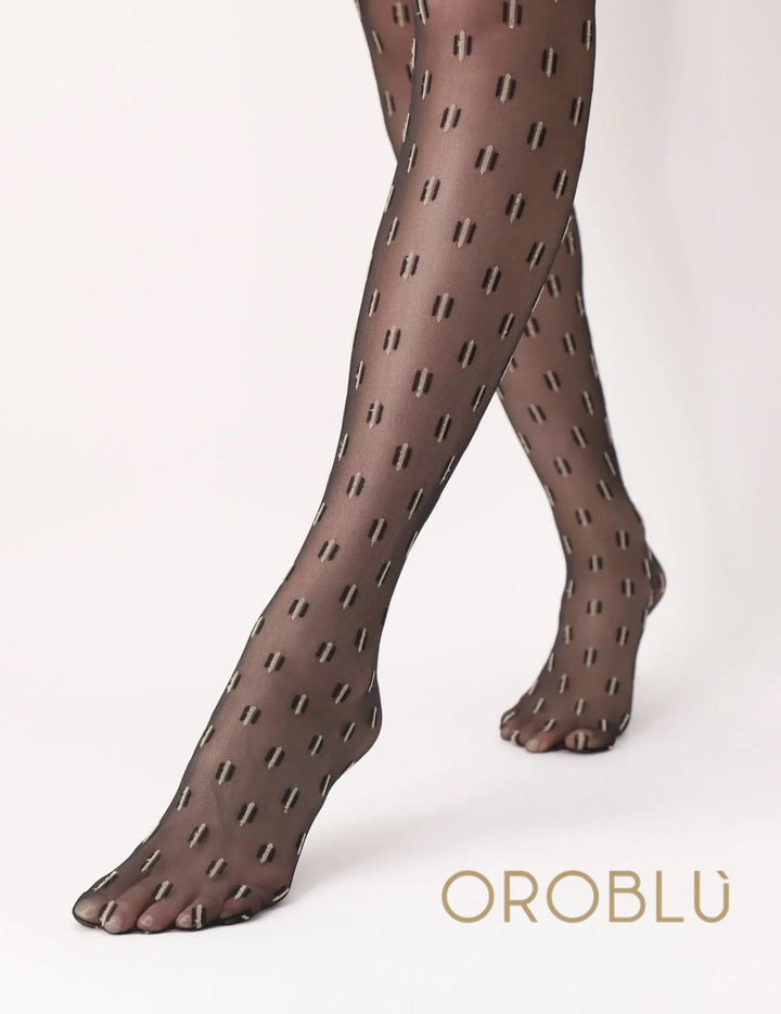 Oroblu Gentle Tights Black/Camel VOBC67913 Sale