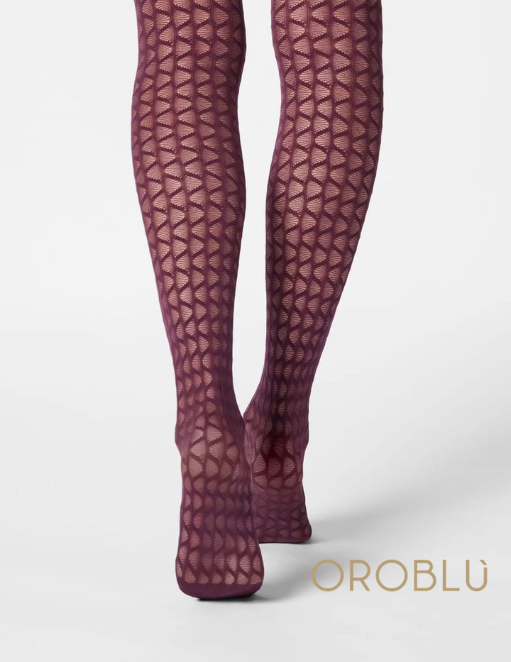 Oroblu Graphic Waves Tight VOBC68254 Plum Sale