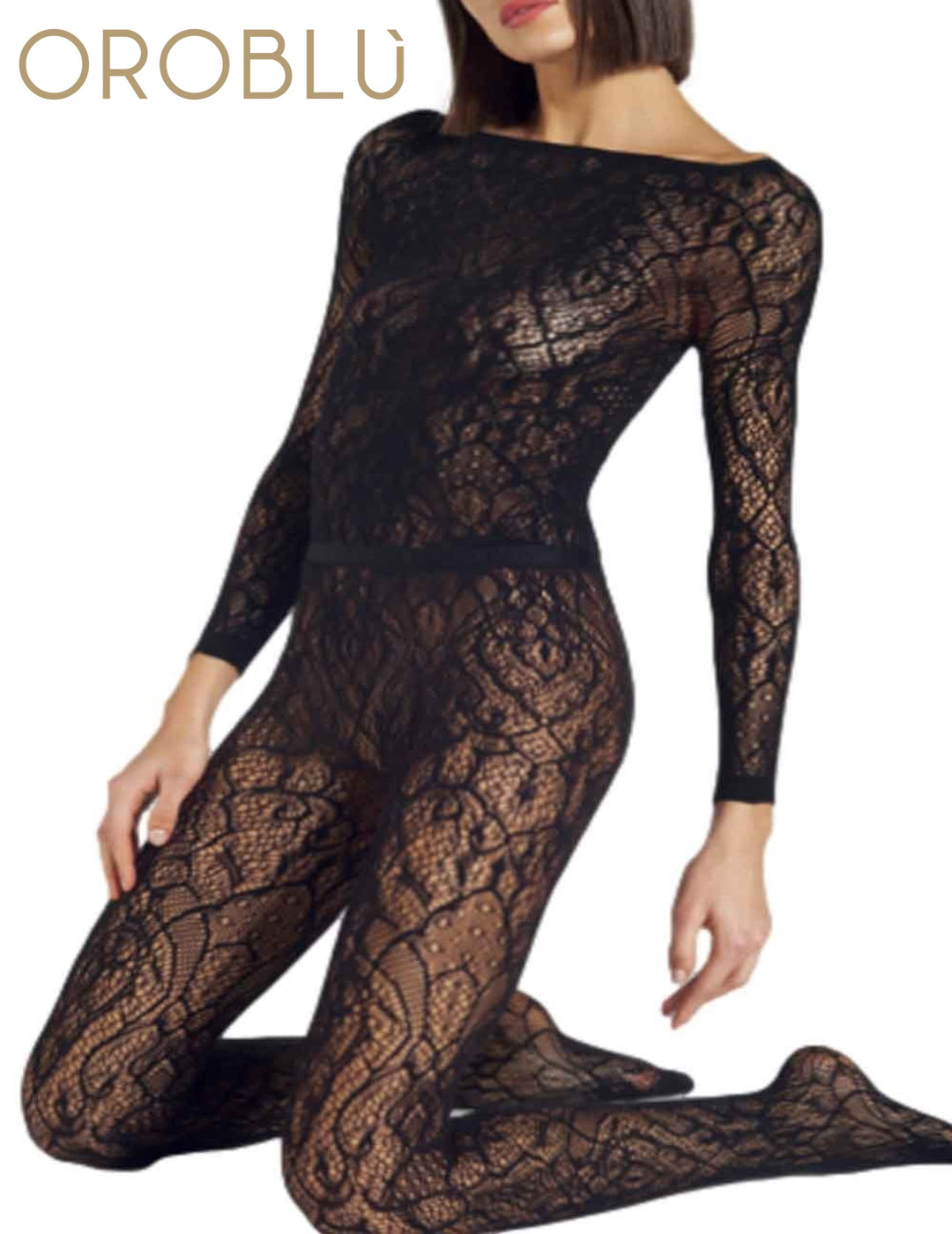 Oroblu Lace Net T-Shirt Black VOBS67808 Sale