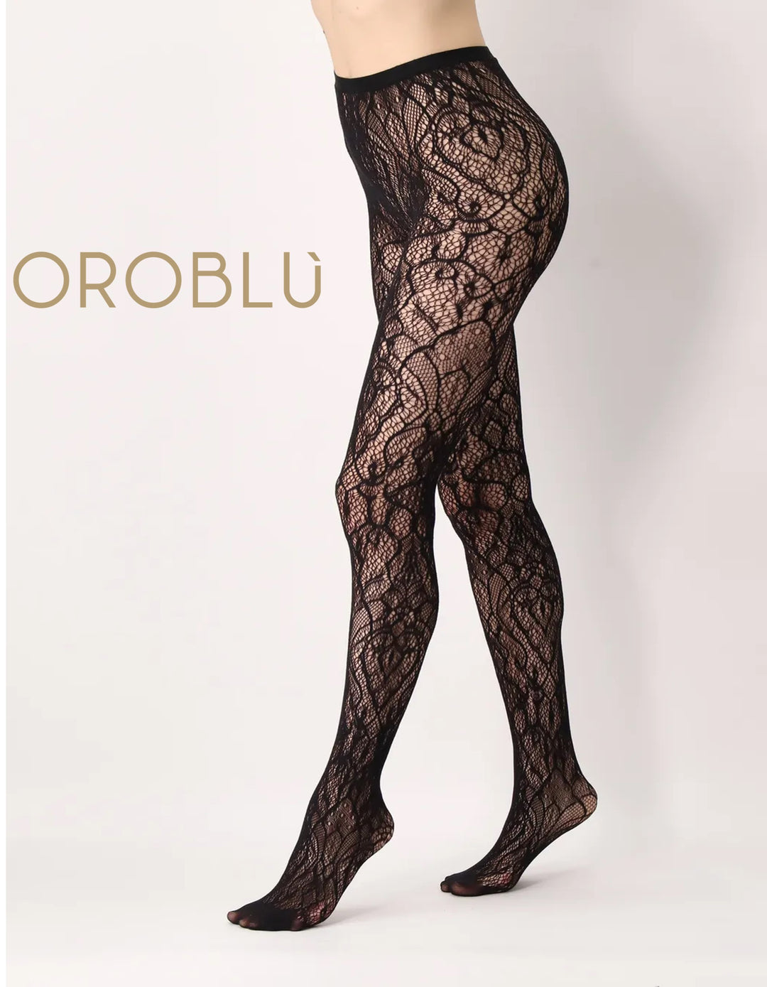 Oroblu Lace Net Tights Black VOBC67937 Sale