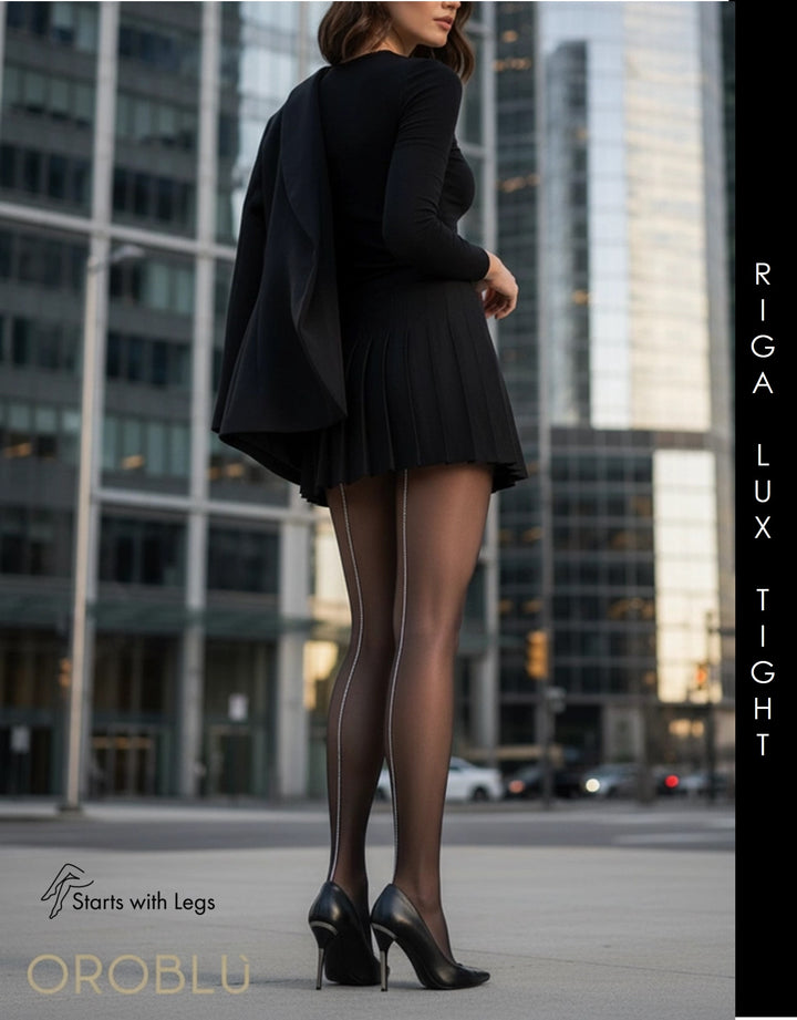 Oroblu Riga Lux Black/Gold Tights VOBC63275 Sale