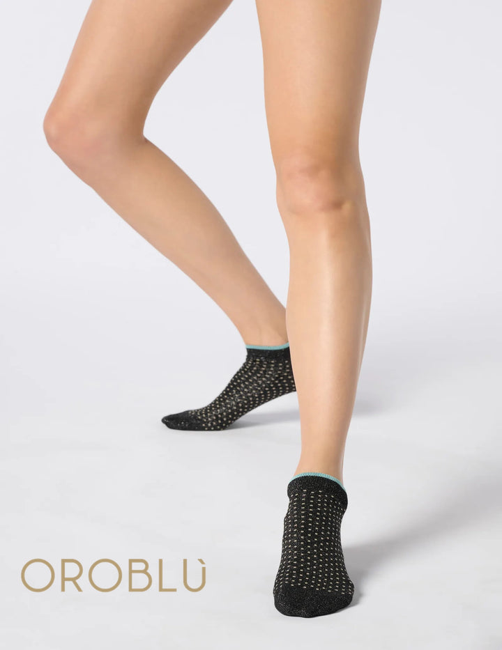 Oroblu Sneaker Sock Light Spot Black VOBC68154 Sale