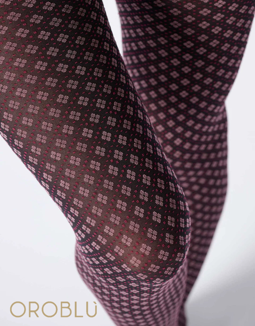 Oroblu Tie Pattern Tight VOBC68256 Black/Rose Sale
